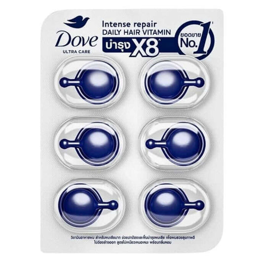 Dove Intense Repair Hair Vitamin capsules close up texture and design