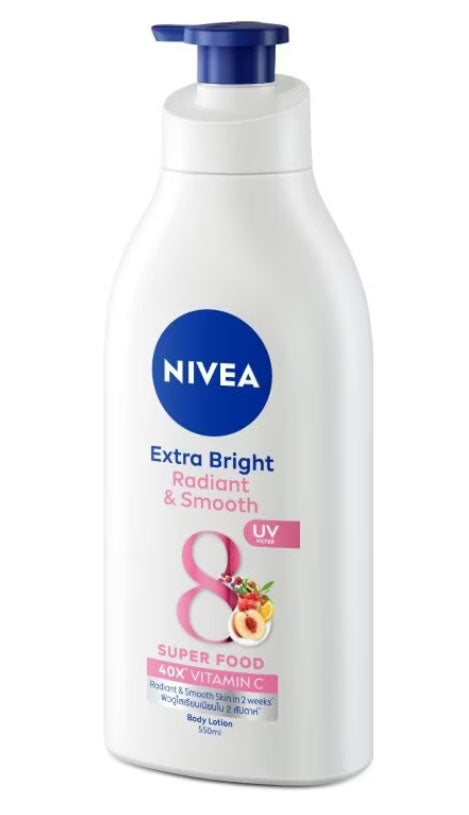 NIVEA Extra Bright Body Lotion 550ml angled front packaging