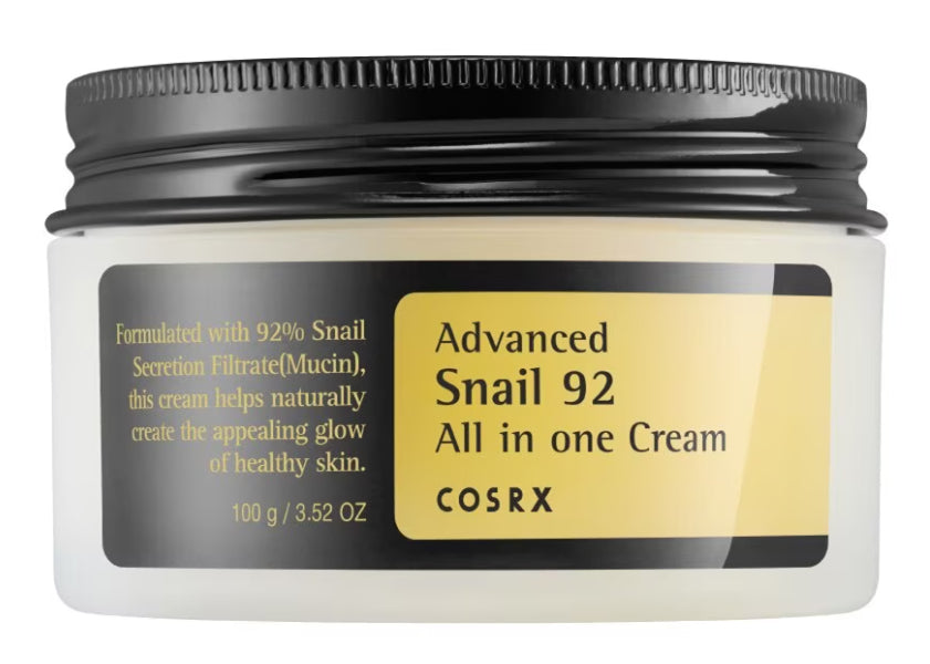 COSRX Advanced Snail Mucin 92 All in One Cream jar front label close-up