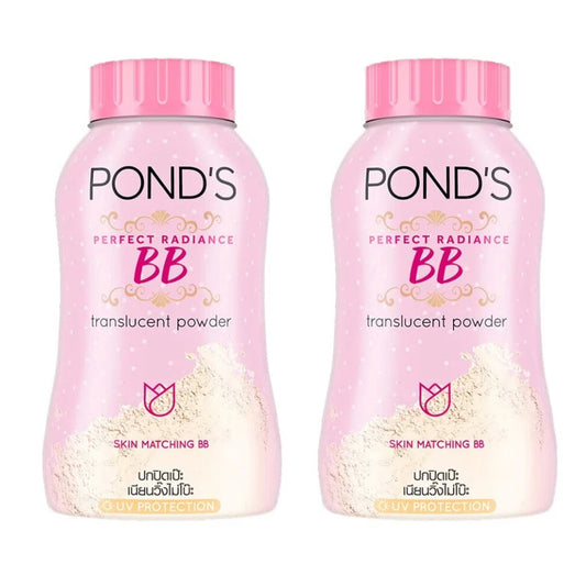 POND'S Perfect Radiance BB Powder 2 x 50g translucent loose powder for all skin types, UV protection, oil control.