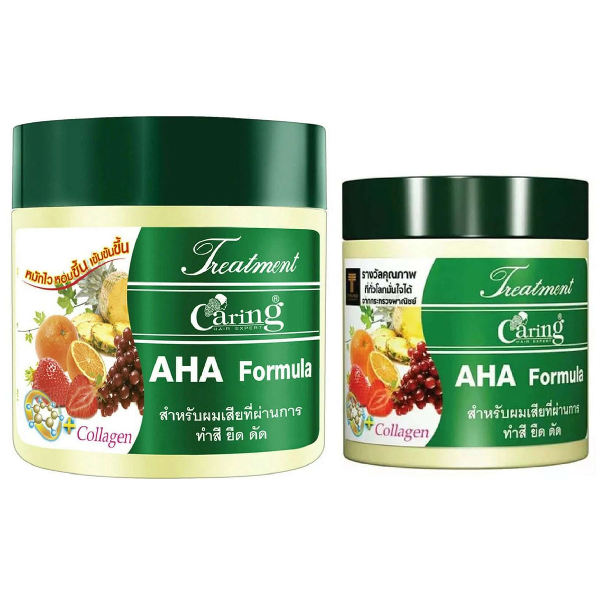 Caring AHA Hair Treatment formula for nourishing damaged permed hair, provides shine and vitality.