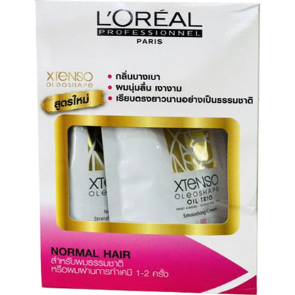 Loreal Xtenso Oleoshape straightening kit normal hair box front view