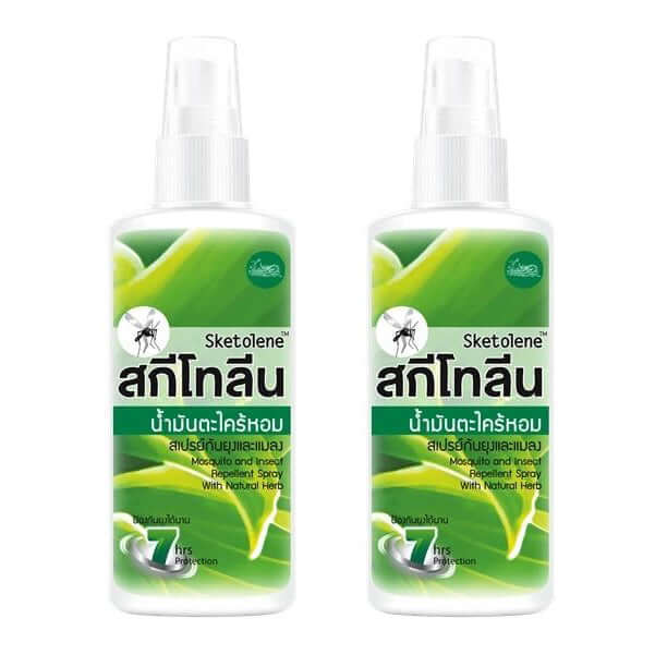 Sketolene Repellent Citronella mosquito spray 30ml herbal insect repellent 2 bottles front view