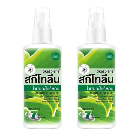 Sketolene Repellent Citronella mosquito spray 30ml herbal insect repellent 2 bottles front view