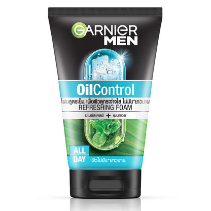 Garnier Men Oil Control Foam front packaging refreshing foam tube 100g