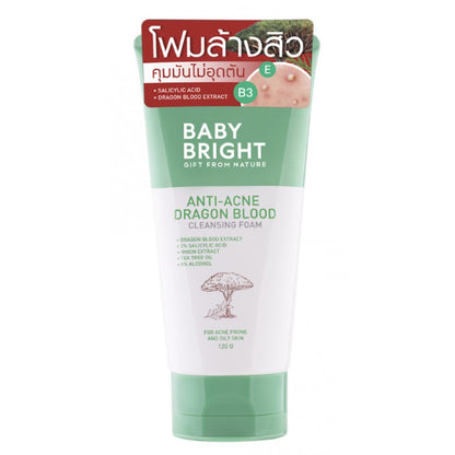 Baby Bright Acne Cleansing Foam front packaging 120g tube