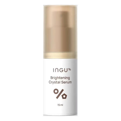INGU Brightening Crystal Serum product bottle with gold cap displayed on a clean white background