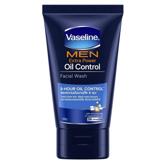Vaseline Men Oil Control Wash volcanic clay facial foam tube design