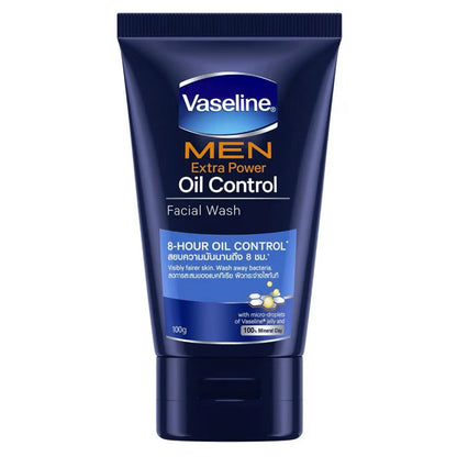 Vaseline Men Oil Control Wash volcanic clay facial foam tube design