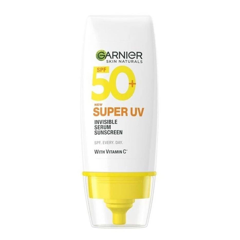 Garnier Super UV Serum SPF50 PA++++ tube texture and nozzle detail
