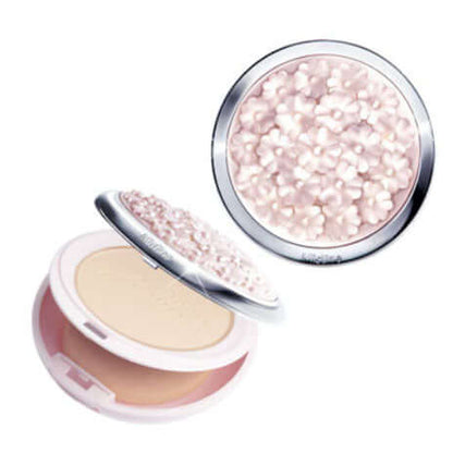 Mistine Flower BB Powder compact open with floral pressed powder SPF25 PA++