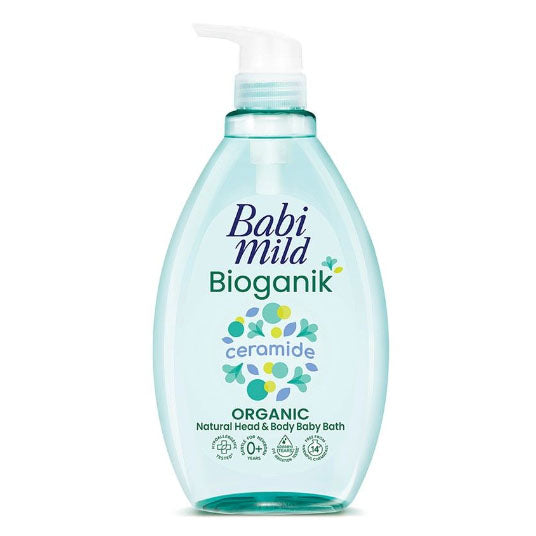 Babi Mild Bioganik Baby Bath front bottle ultra mild head and body baby bath 800ml