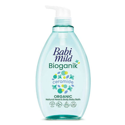 Babi Mild Bioganik Baby Bath front bottle ultra mild head and body baby bath 800ml