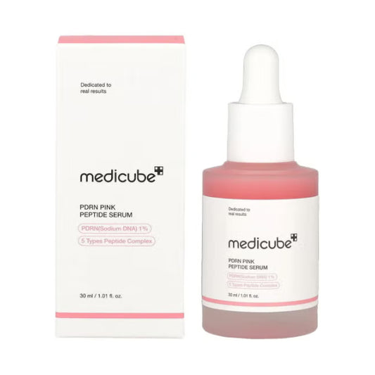 Medicube PDRN Pink Peptide Serum 30ml with box packaging front view