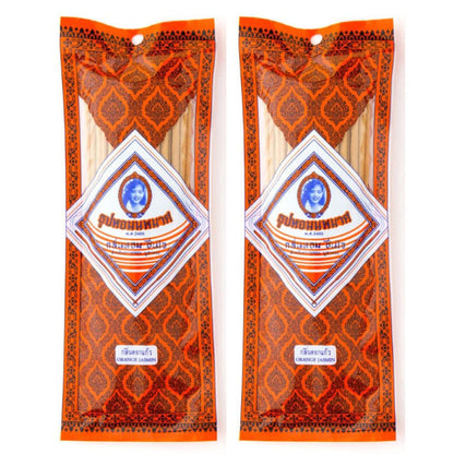 Noppamas Incense Sticks orange jasmine 2 pack front packaging view