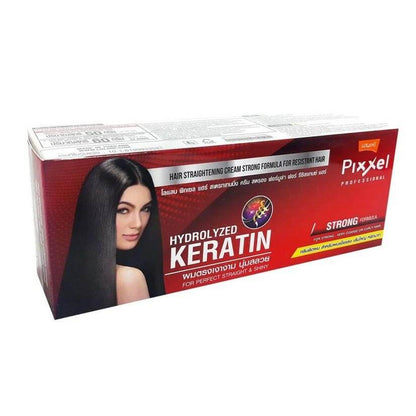 Lolane Pixxel Straightening box strong formula with hydrolyzed keratin for permanent straight hair