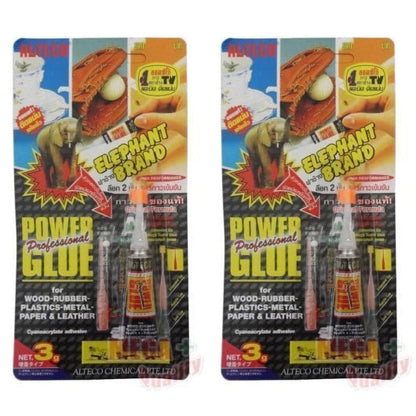 Elephant Brand Power Glue ALTECO 3g two pack fast drying super adhesive for multi-purpose repairs