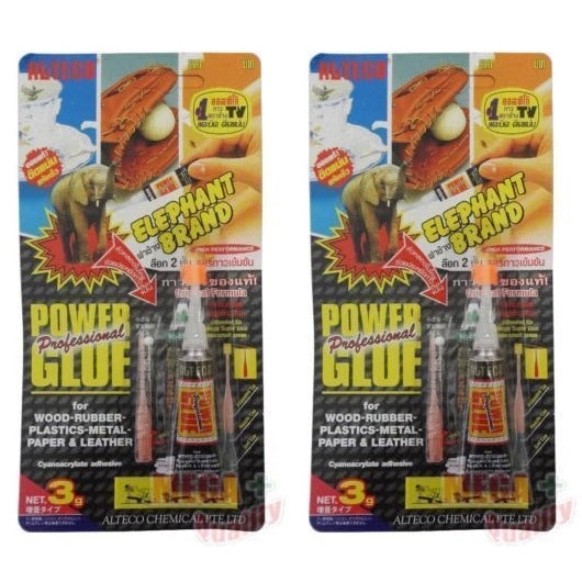 Elephant Brand Power Glue ALTECO 3g two pack fast drying super adhesive for multi-purpose repairs