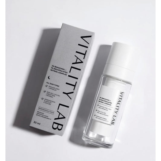 VITALITY LAB Serum 30ml with Bakuchiol and Encapsulated Retinol for Anti Aging and Bright Care