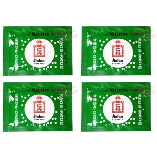 Jintan Silver Pills Japanese herbal mint lozenges 4 packs set
