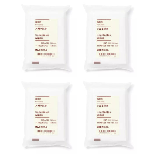 MUJI Lens Wipes 4 packs individually wrapped for glasses and screen cleaning
