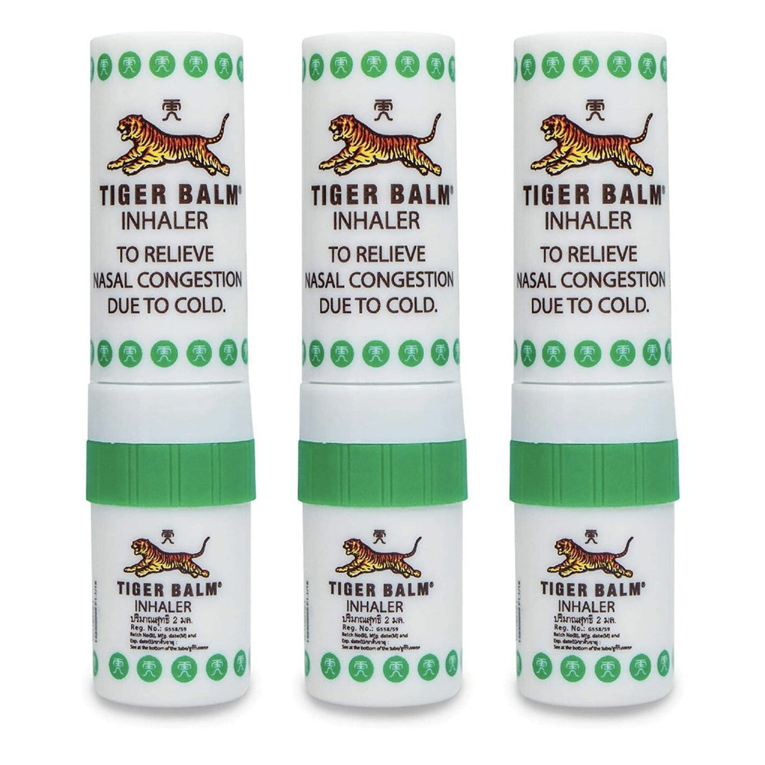 Tiger Balm Menthol Inhaler for Nasal Congestion and Dizziness Relief