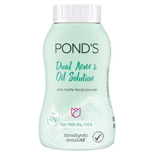 Ponds Dual Acne Oil Powder ultra matte facial powder bottle front view