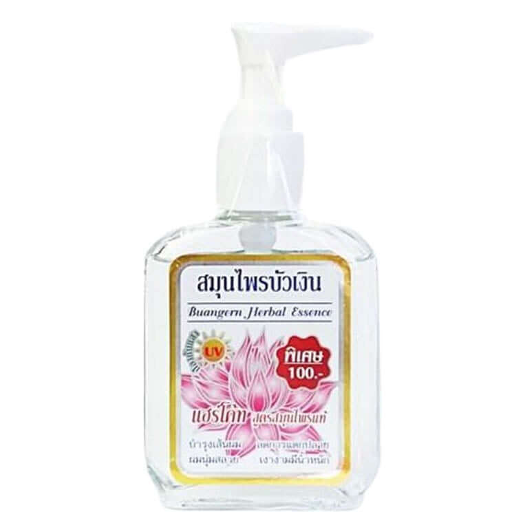 Buangern Hair Essence Herbal 85ml bottle front view with pump