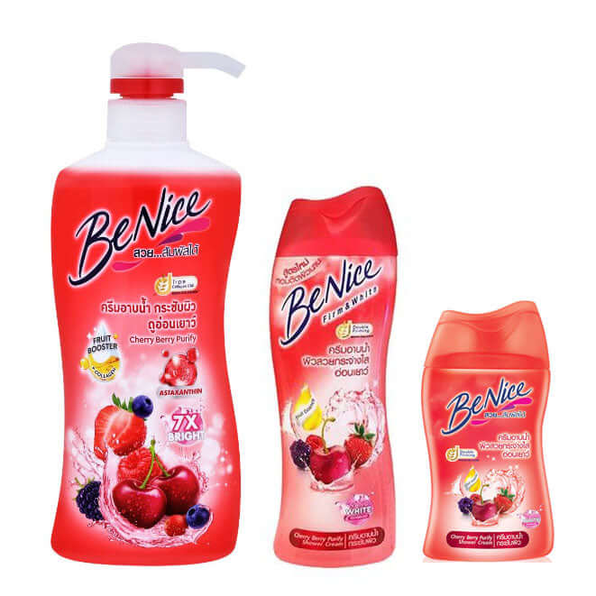 BeNice Cherry Berry Shower Cream 400ml body wash bottle set front packaging view