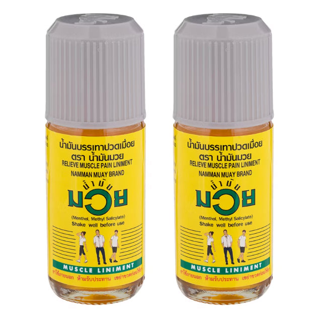 2 Bottles of Namman Muay Thai Boxing Liniment Oil 15cc for Muscle Pain Relief