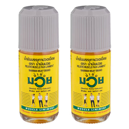 2 Bottles of Namman Muay Thai Boxing Liniment Oil 15cc for Muscle Pain Relief