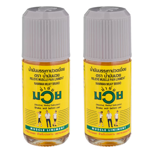 2 Bottles of Namman Muay Thai Boxing Liniment Oil 15cc for Muscle Pain Relief