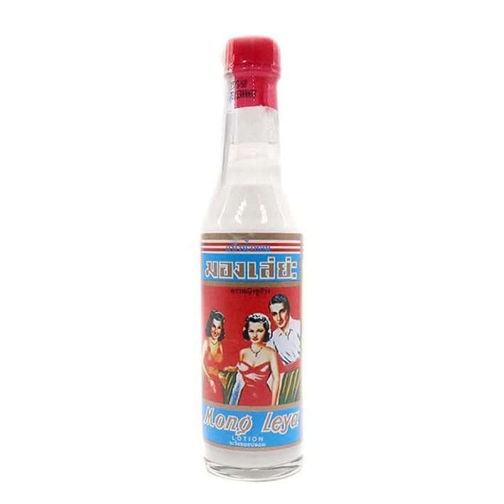 Mong Leya Lotion traditional Thai cooling liquid powder bottle front view