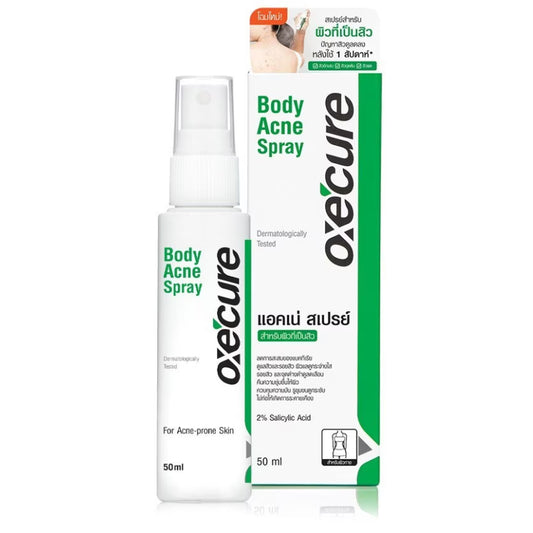 Oxe Cure Body Acne Spray 50ml front view with box packaging