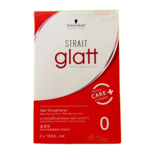 Schwarzkopf Strait Glatt Hair Straightener No 0 for very curly or frizzy hair professional use with active care complex 2x120ml