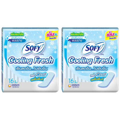 Sofy Cooling Fresh Panty Liner pack of 2 scented breathable 16 count daily use