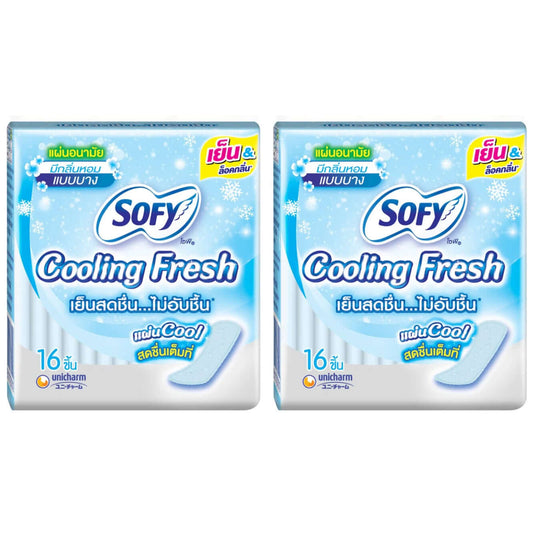 Sofy Cooling Fresh Panty Liner pack of 2 scented breathable 16 count daily use