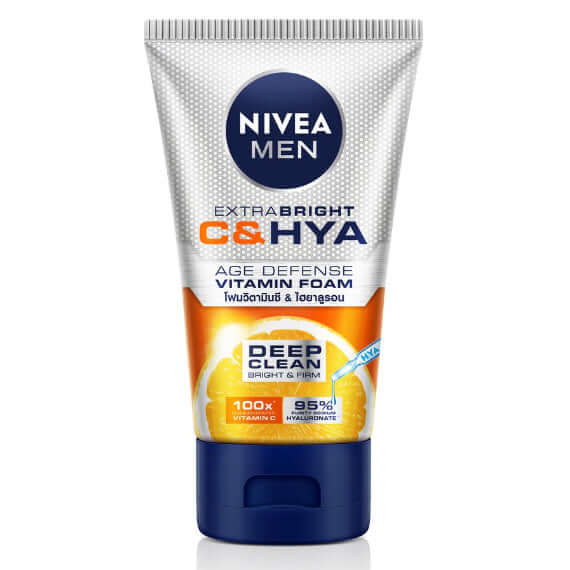 Nivea Men C HYA Foam Extra Bright packaging angled product view 100ml
