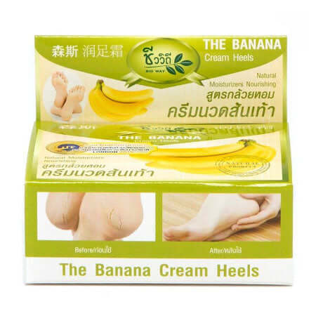 Bio Way Banana Heel Cream product packaging front view with banana design