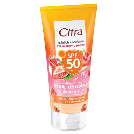 Citra Strawberry C Tone Up Sun Serum SPF50 PA++++ body lotion front view 150ml