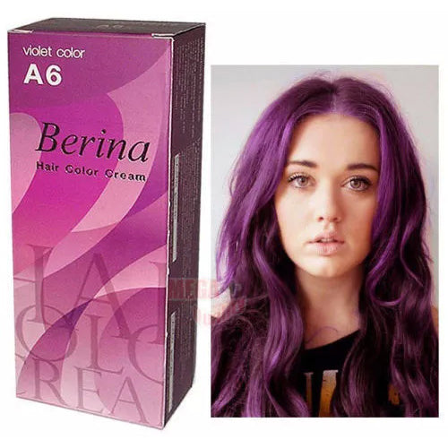 Berina A6 Violet permanent hair dye cream box