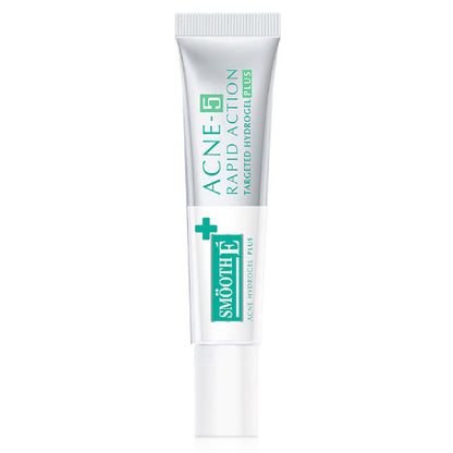 Smooth E Acne Hydrogel Plus anti acne gel tube close-up with clear label design