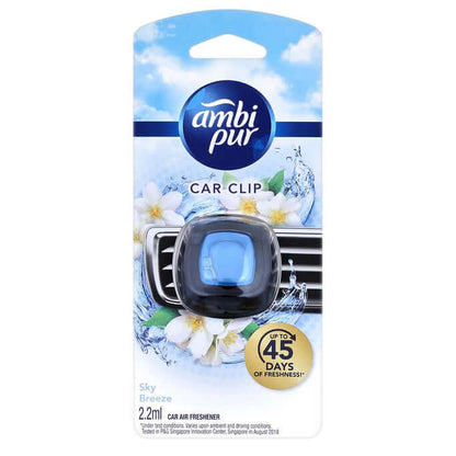 Ambi Pur Car Mini Clip Car Air Freshener 2.2ml Sky Breeze Vent Clip