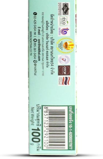 Nokthai Herbal Toothpaste box back view showing barcode and net weight 100g