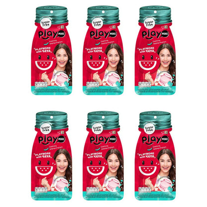 Multiple bottles of Playmore Watermelon Menthol Candy sugar-free cooling candy pack