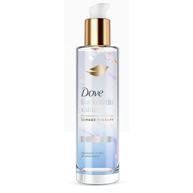 Dove Hya Keratin Oil bottle front view micellar shine serum
