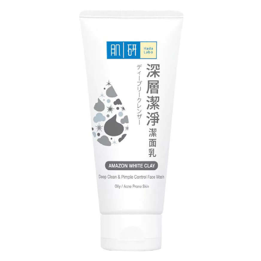 Hada Labo White Clay Foam Deep Clean Face Wash Front View 100g