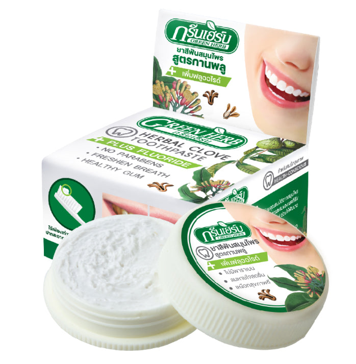 Green Herb Herbal Clove Toothpaste 25g natural whitening anti bacteria