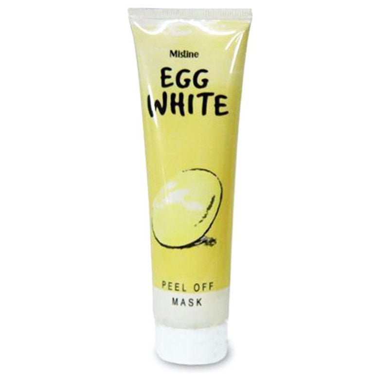 Mistine Egg White Mask peel off tube front packaging yellow design
