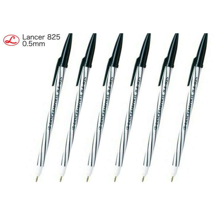Lancer Spiral 0.5 Pen set of black ballpoint pens pack view